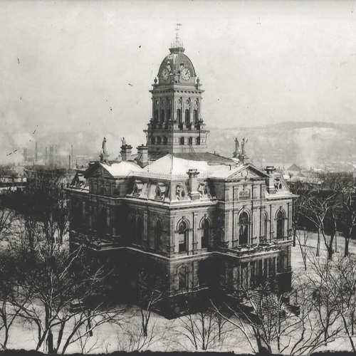 glass plate negative of Licking County courthouse